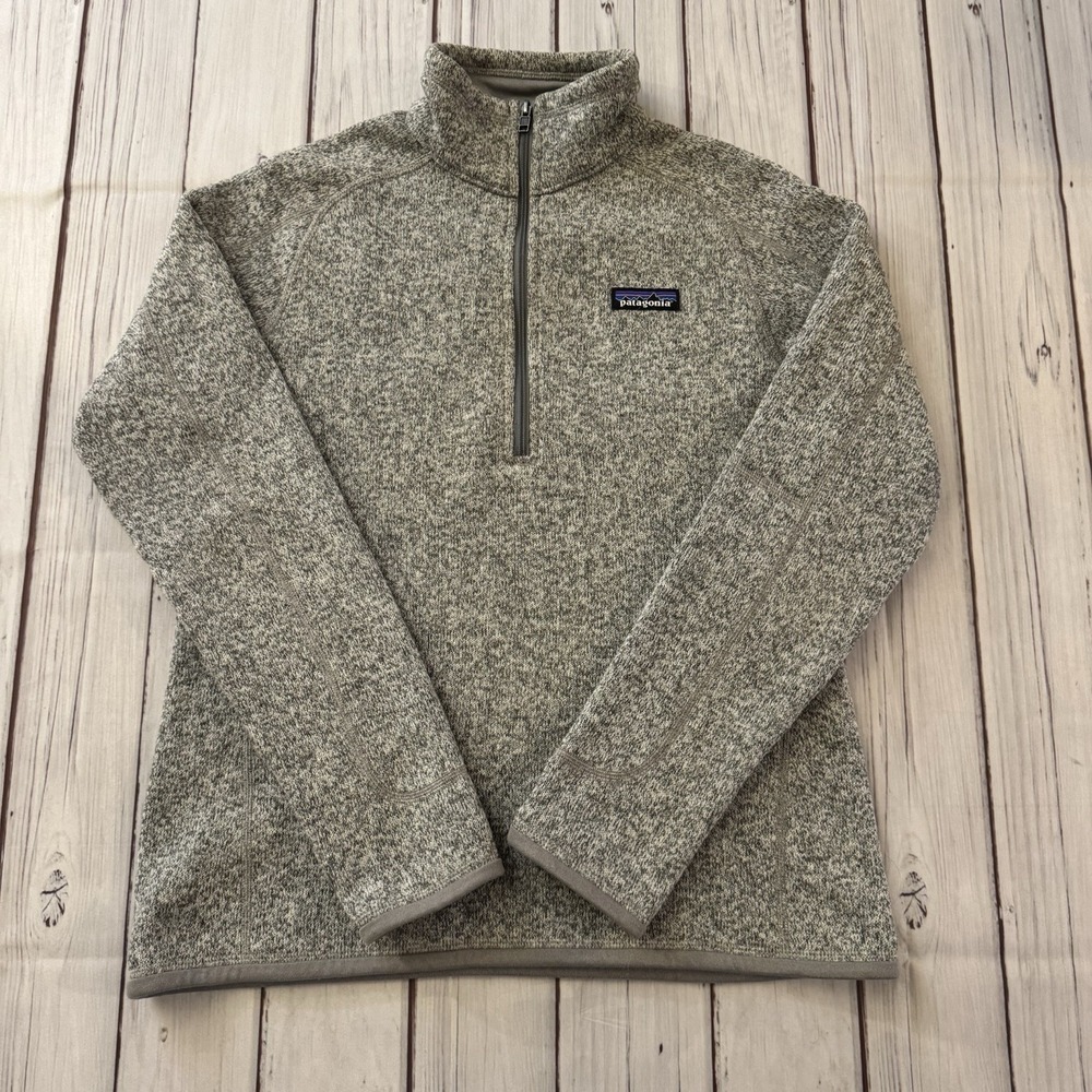 Patagonia Better Sweater Womens Medium S Gray Fleece Quarter Zip Logo Outdoor